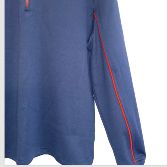 Pebble Beach Men’s Golf Jacket Med Navy Blue Red 1/4 Zip Pullover Performance - Picture 7 of 11